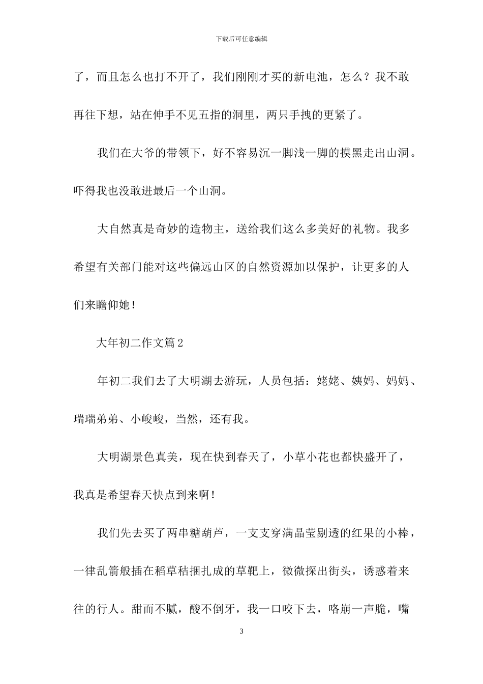 大年初二作文汇编九篇_第3页