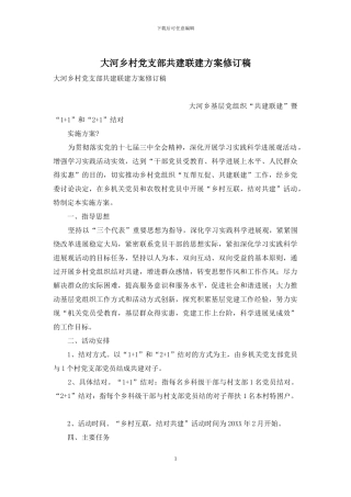 大河乡村党支部共建联建方案修订稿