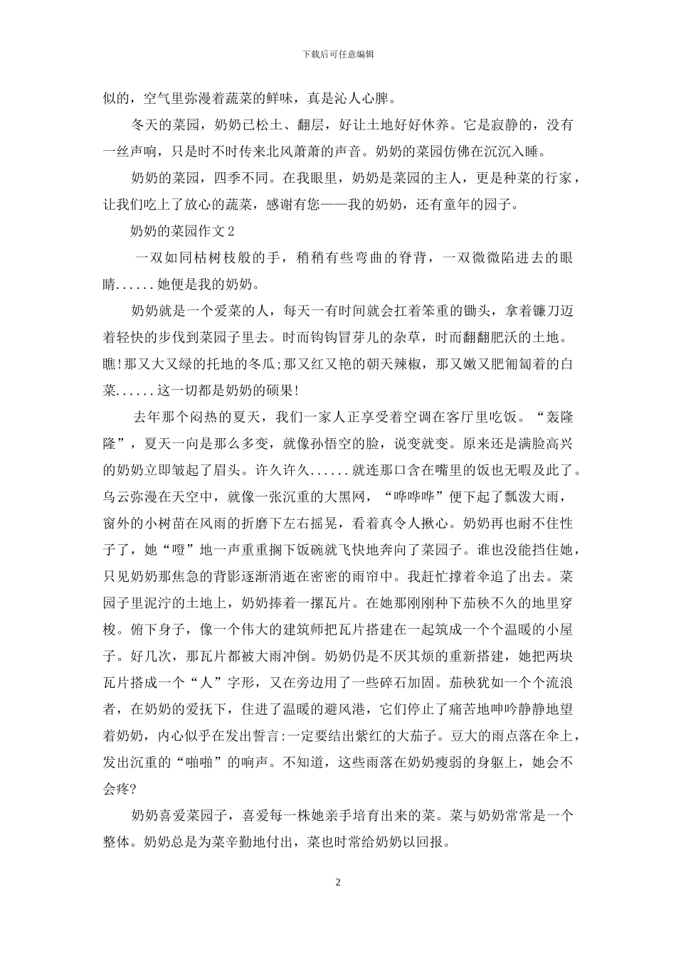 奶奶的菜园作文7篇_第2页