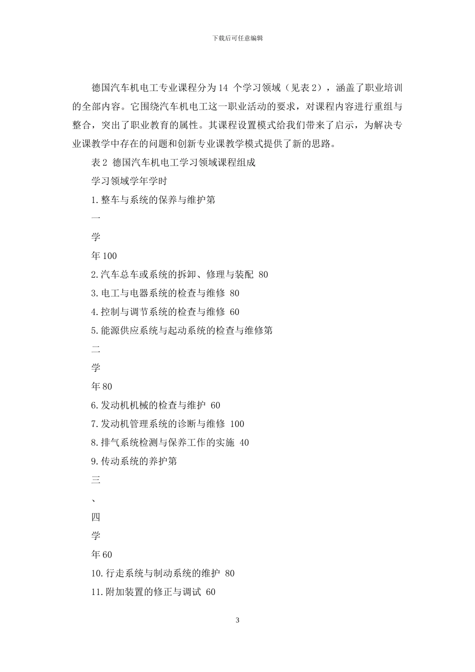 学习领域课程模式在中职汽修专业教学中的探索与实践_第3页