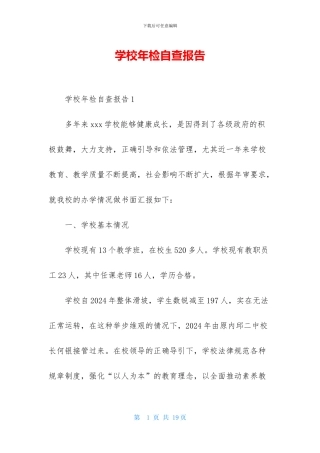 学校年检自查报告