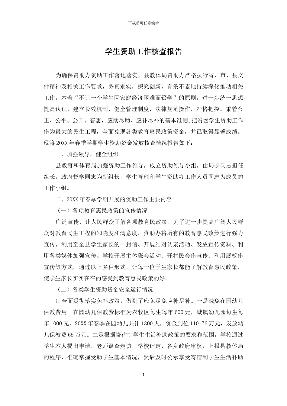 学生资助工作核查报告_第1页