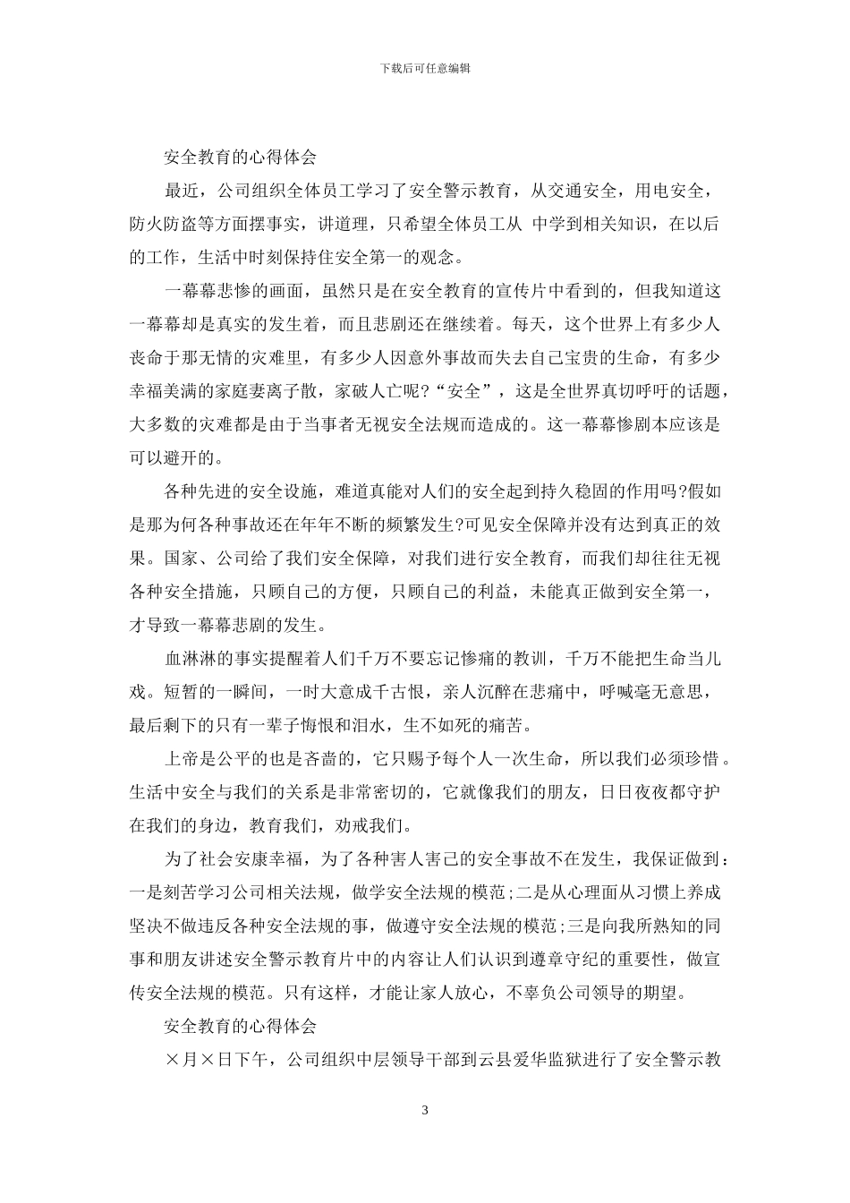 安全警示教育心得体会_第3页