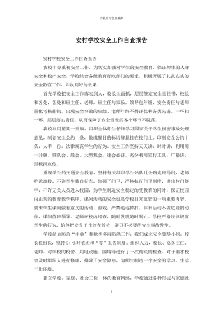 安村学校安全工作自查报告