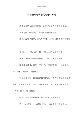 实用的形容伤感的句子28句
