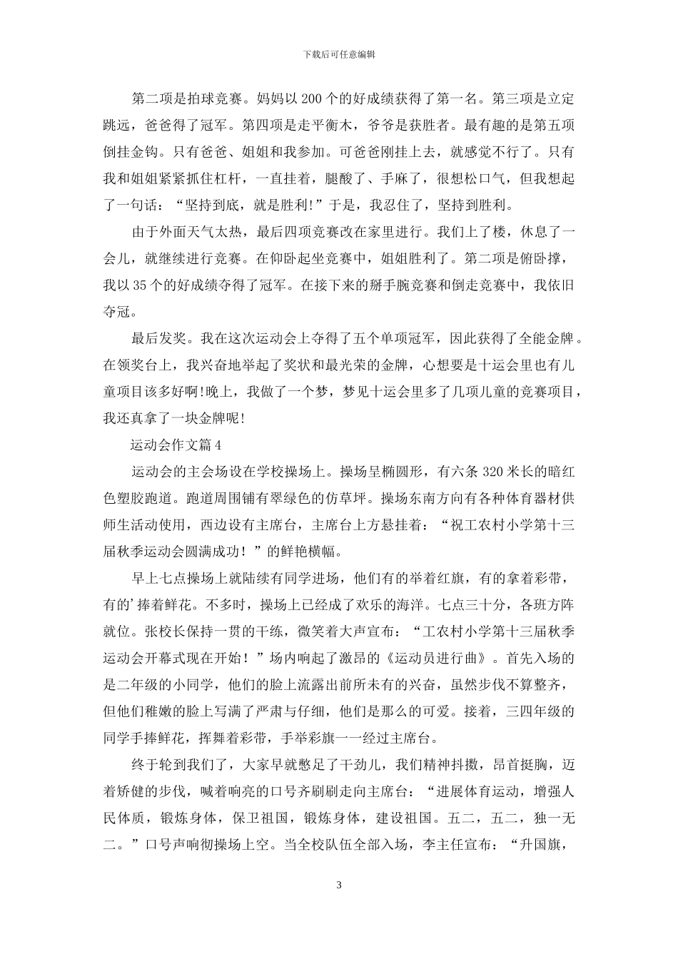 实用的运动会作文6篇_第3页