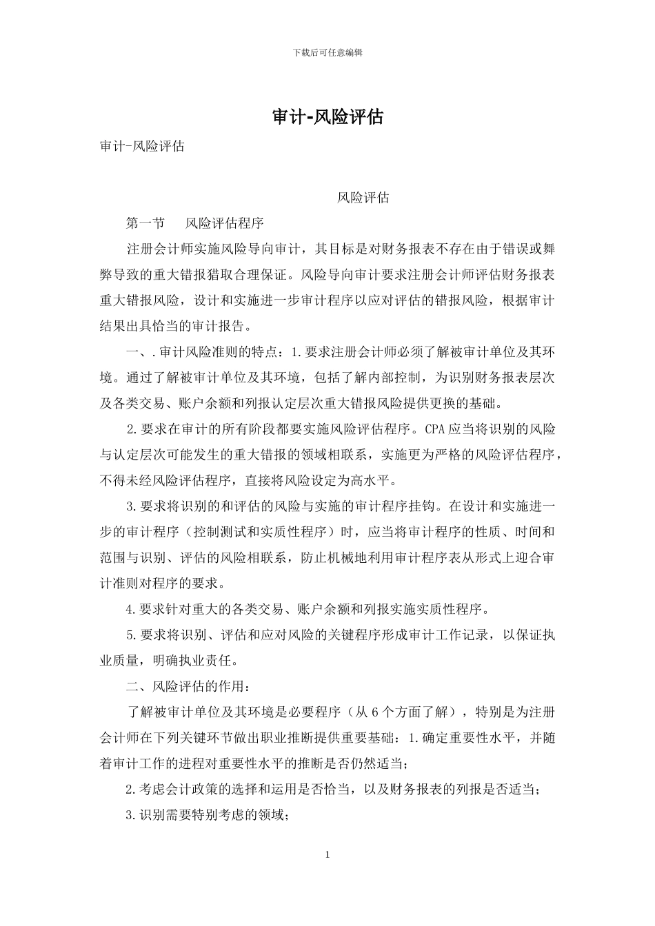 审计-风险评估_第1页