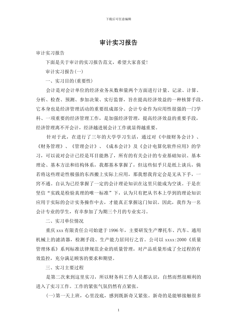 审计实习报告-1_第1页