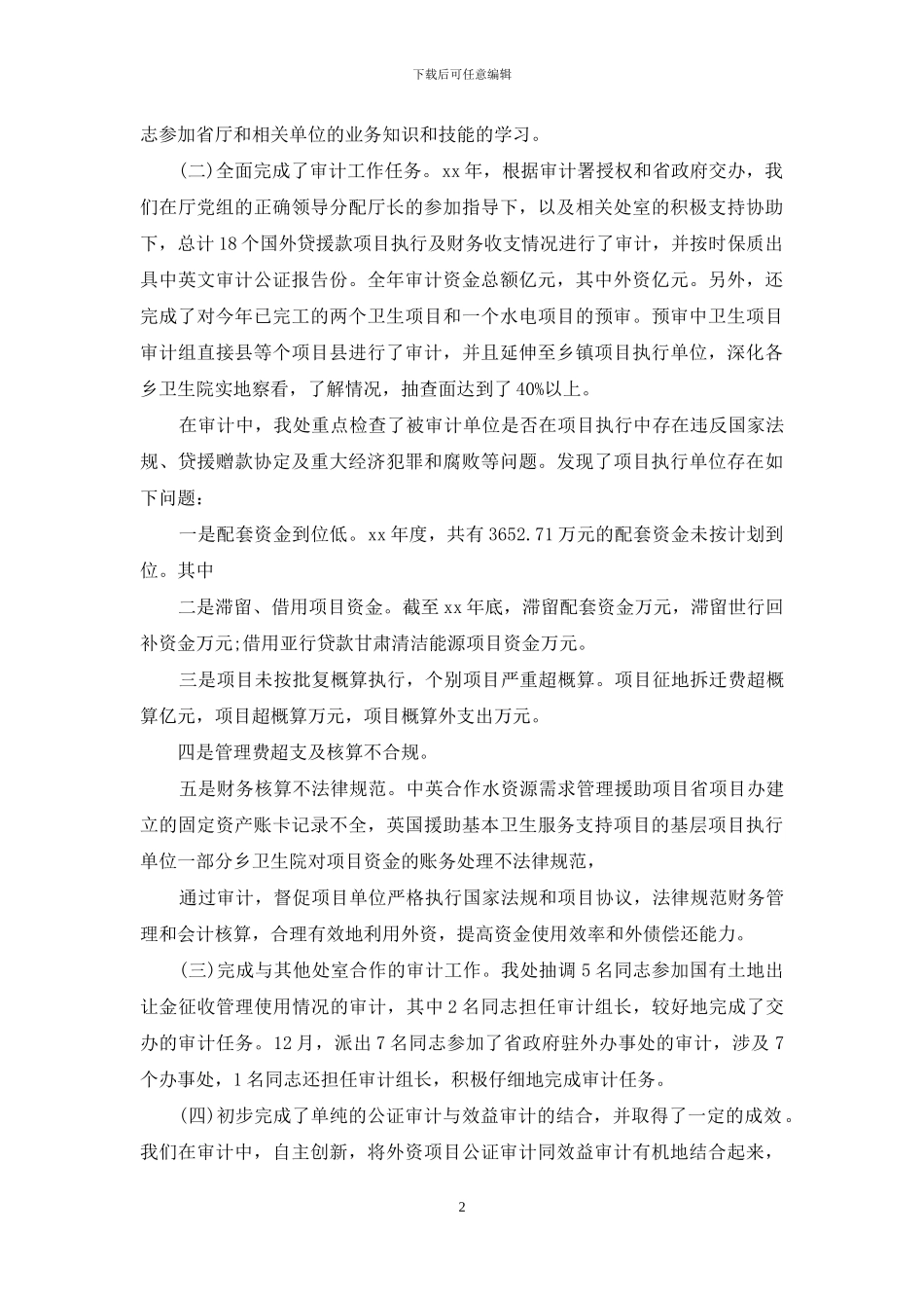 审计工作总结报告范文_第2页