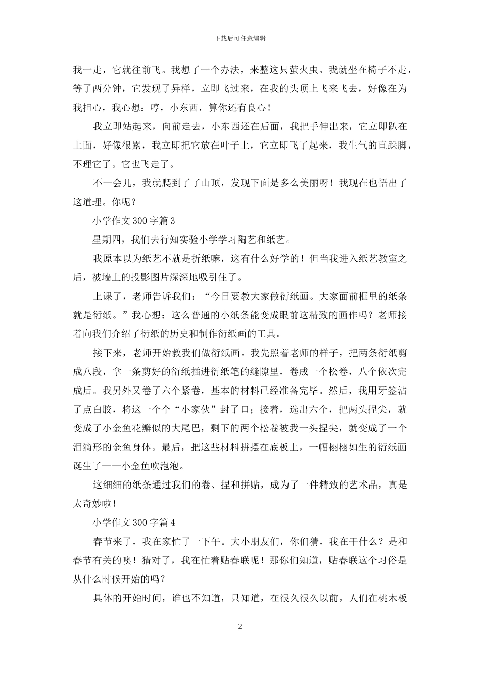 小学作文300字九篇-1_第2页