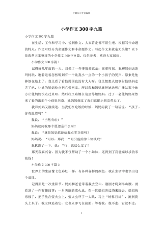 小学作文300字九篇-1