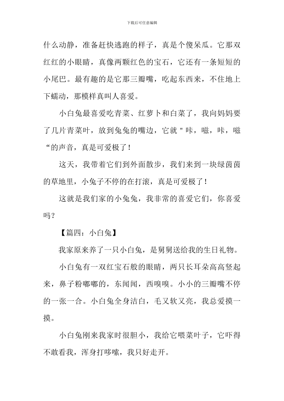 小白兔作文300字-1_第3页