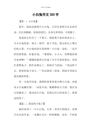 小白兔作文300字-1
