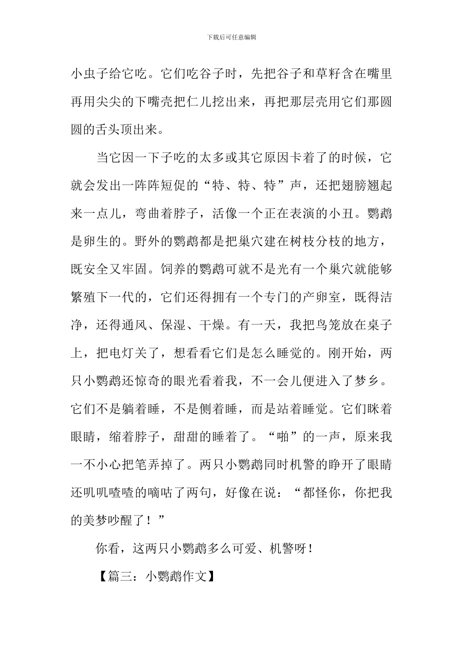 小鹦鹉作文500字_第3页
