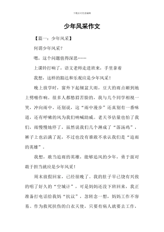 少年风采作文-8
