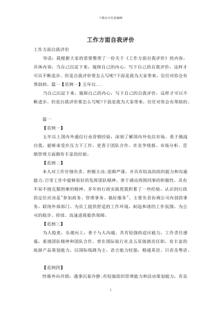 工作方面自我评价