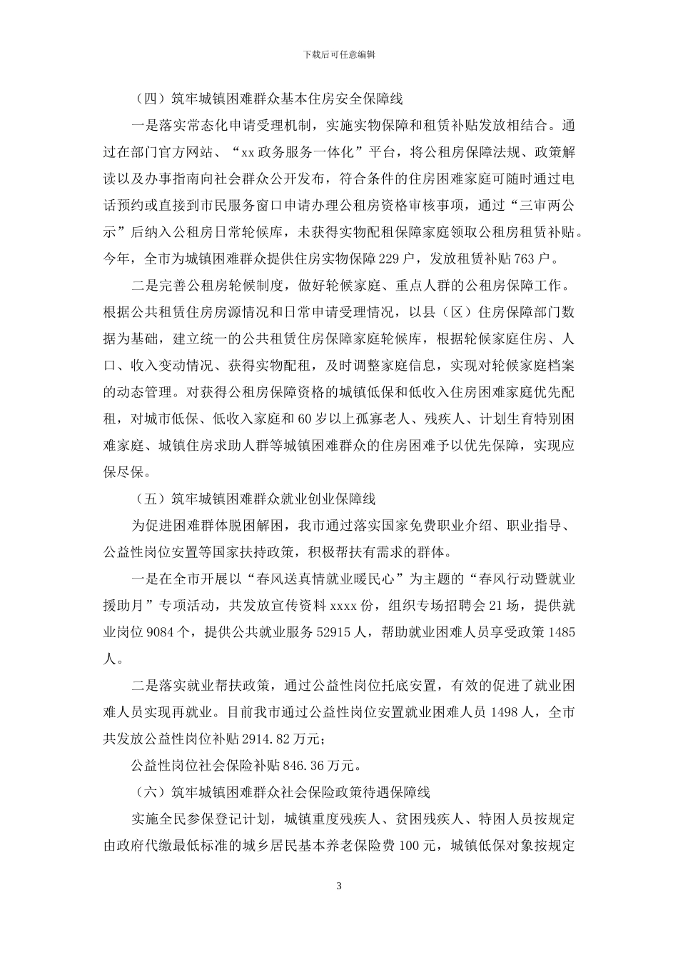 市开展城镇困难群众脱困解困工作情况汇报_第3页
