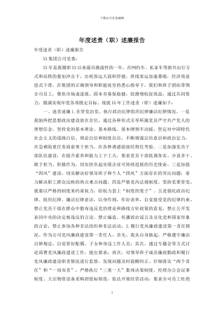 年度述责述廉报告