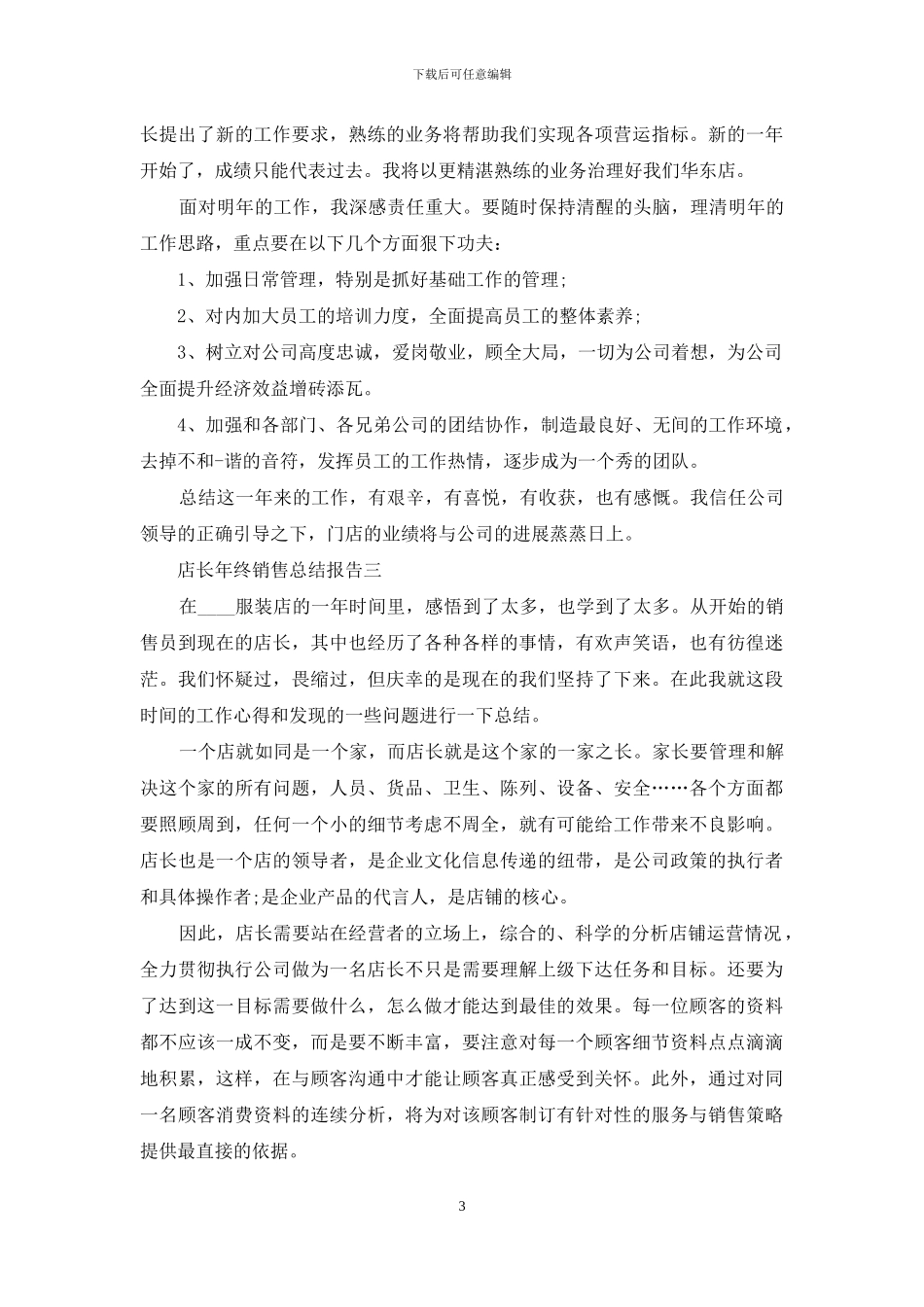 店长年终销售总结报告_第3页