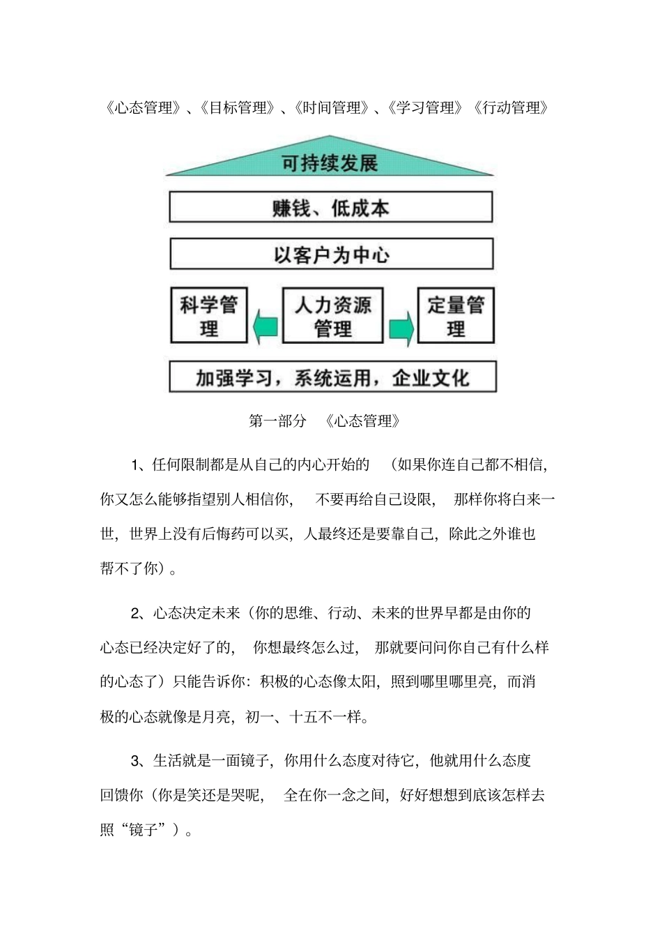 心态的管理目标的管理时间的管理学习的管理行动的管理_第1页