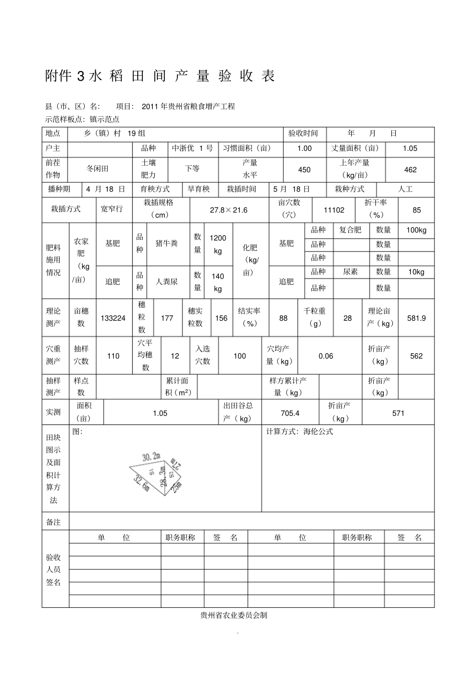 水稻田间产量验收表_第3页