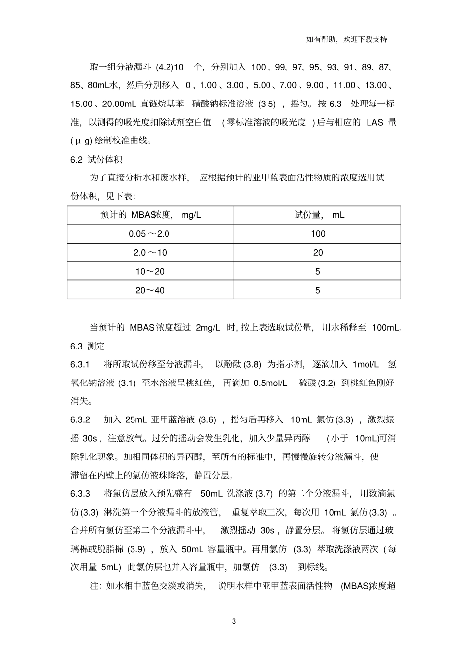 水质阴离子表面活性剂的测定亚甲蓝分光光度法_第3页