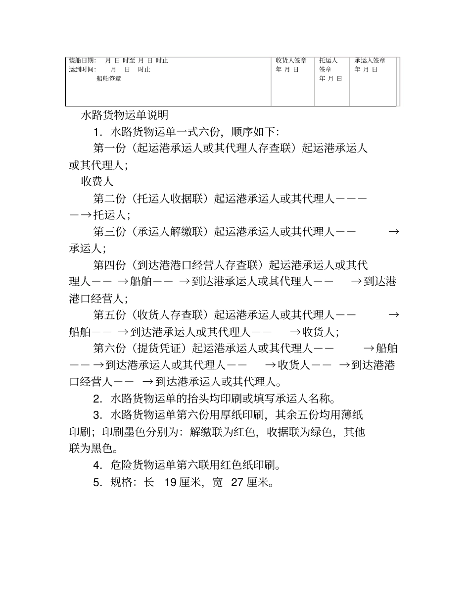 水路货物运单示范文本GF版本_第2页