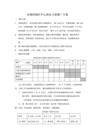 永城西城区中心商业大街推广方案