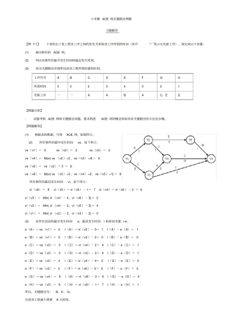 求解AOE网关键路径例题