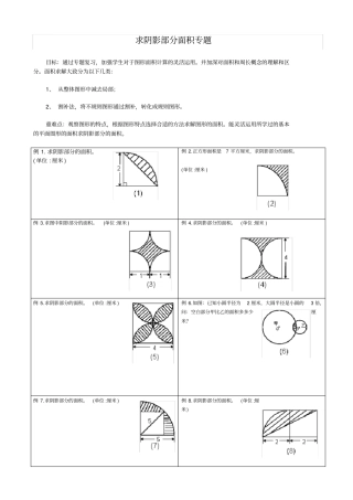 求阴影部分面积及周长专题】说课讲解