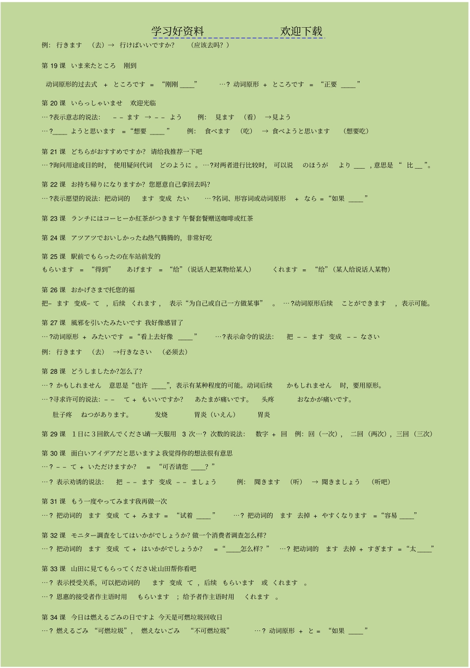 汇总NHK简明日语语法_第2页