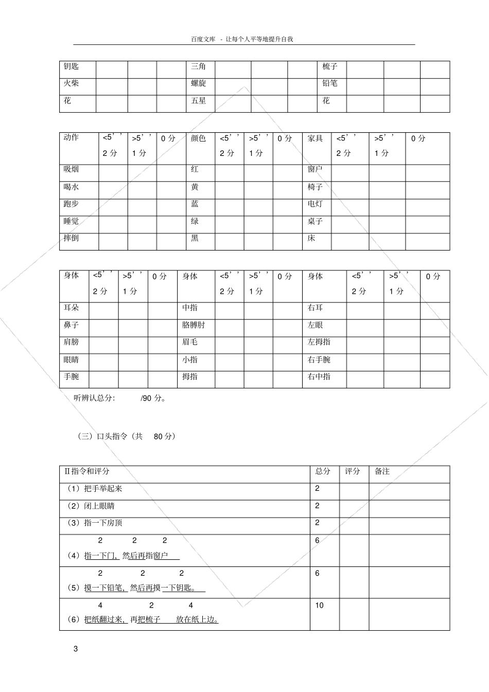 汉语失语症评定量表ABC_第3页