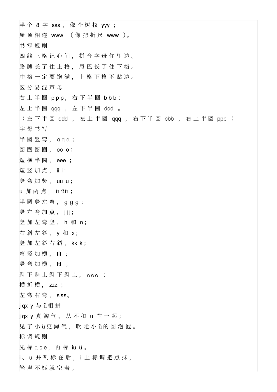 汉语拼音口诀表格和大全_第2页