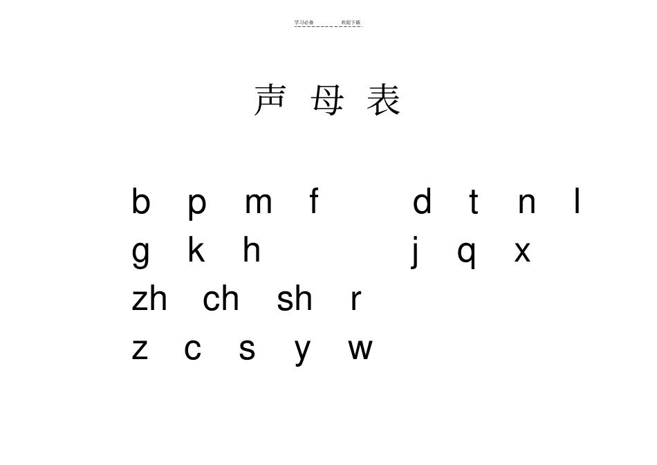 汉语拼音总表_第1页