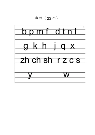 汉语拼音标准书写格式四线三格