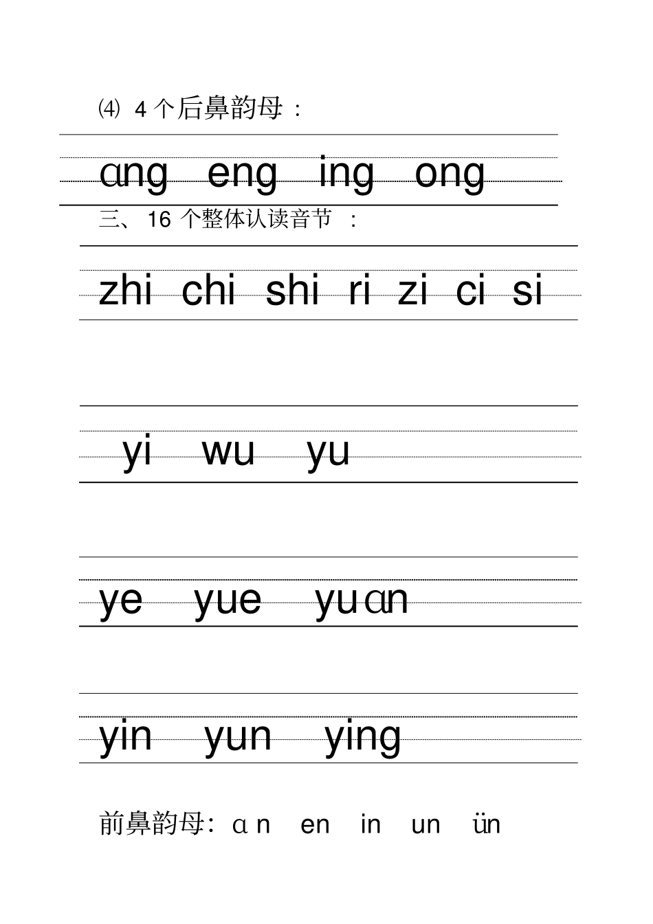 汉语拼音的书写格式-最新四线三格_第3页