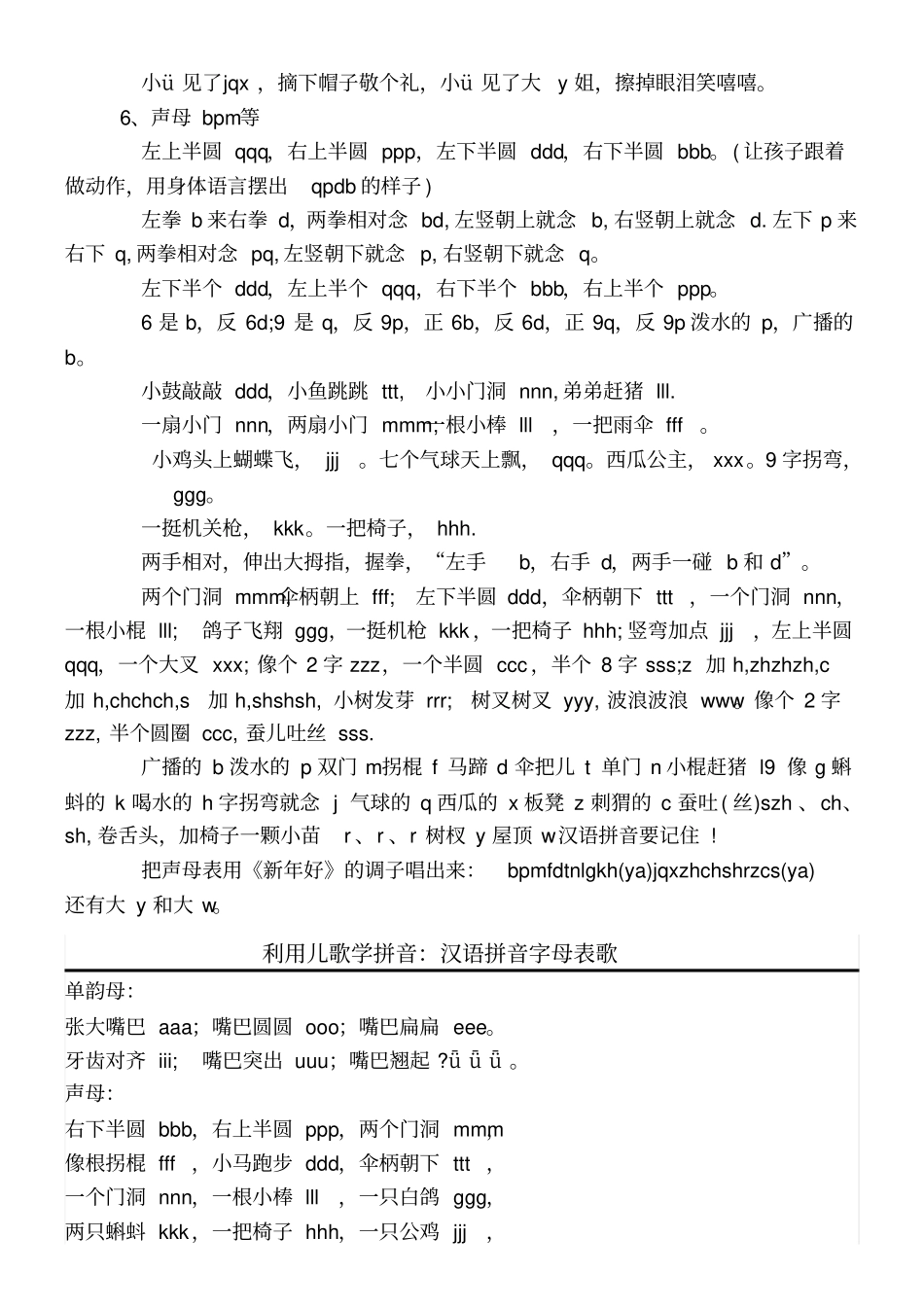 汉语拼音记忆大全之韵母记忆儿歌_第3页