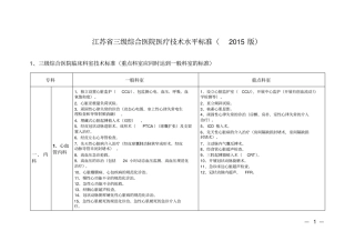 江苏三级综合医院医疗技术水平标准2015版