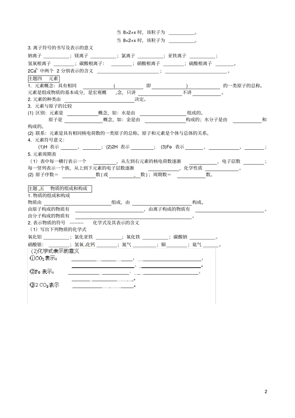 江苏南京溧水区东庐初级中学中考化学一轮复习分子与原子练习无答案新人教版_第2页