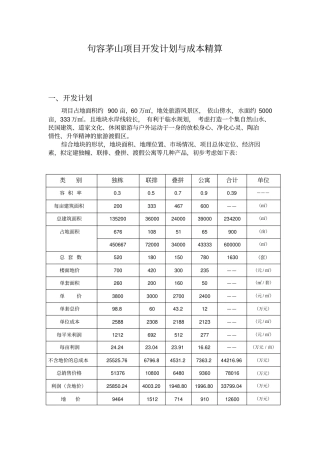 江苏句容茅山项目开发计划与成本精算_11