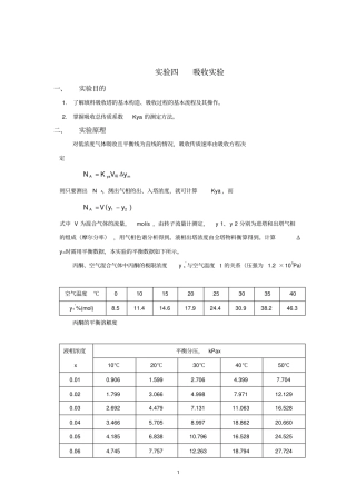 江苏大学化工原理试验六吸收试验