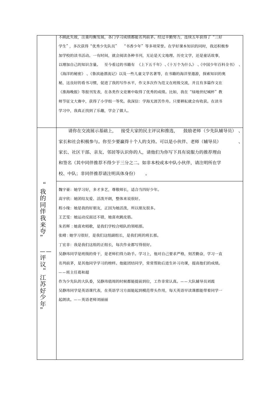 江苏好少年推荐表1_第2页