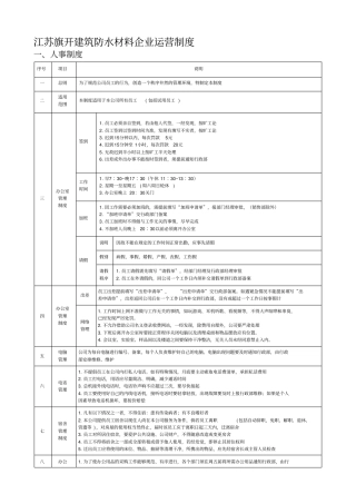 江苏旗开建筑防水材料公司制度和流程