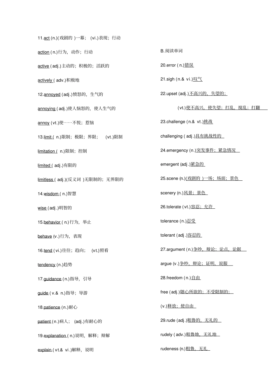 江苏高中英语模块1_8重点词汇与词性变形写作词汇和阅读词汇与词组_第3页