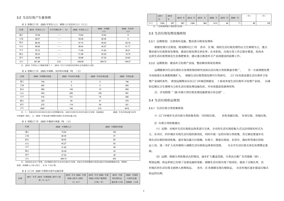 江门城乡生活垃圾处理规划2012020草案公示简介_第2页