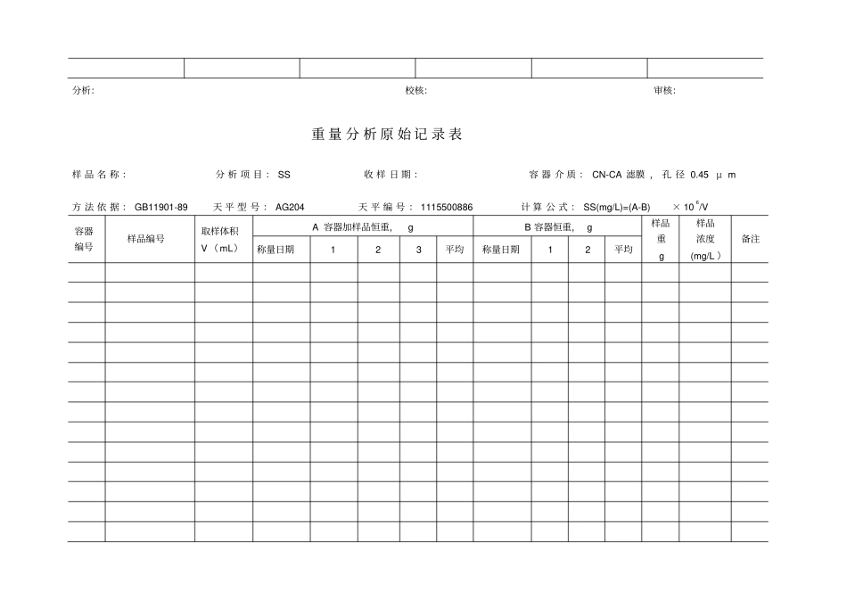 污水厂pH值分析原始记录表_第3页