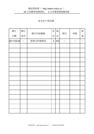污水处理厂安全生产责任制