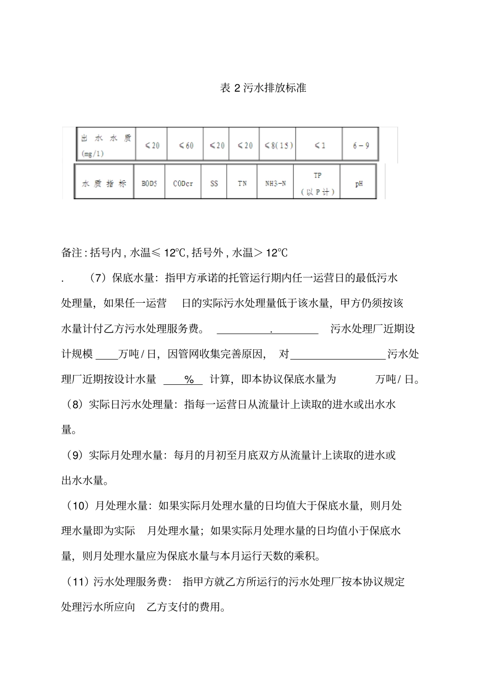 污水处理厂运营合同书范本_第3页