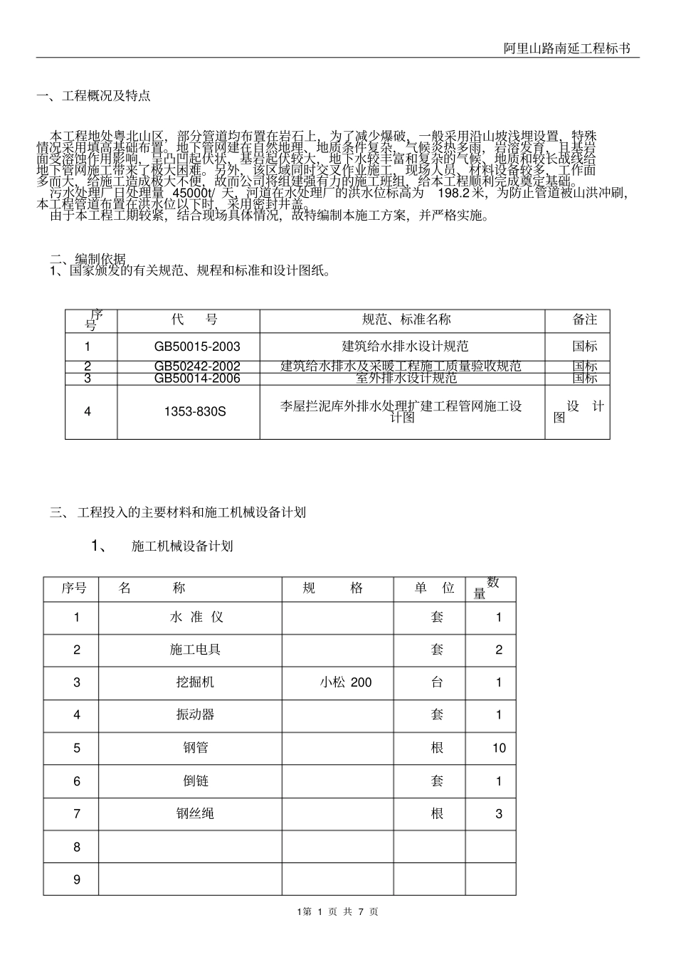 污水管网专项施工方案_第1页