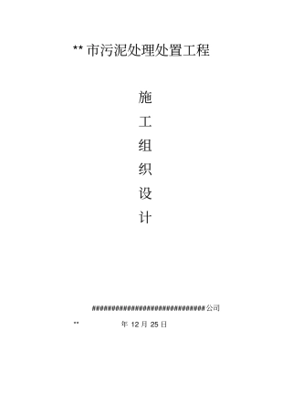 污泥处理处置项目施工组织设计